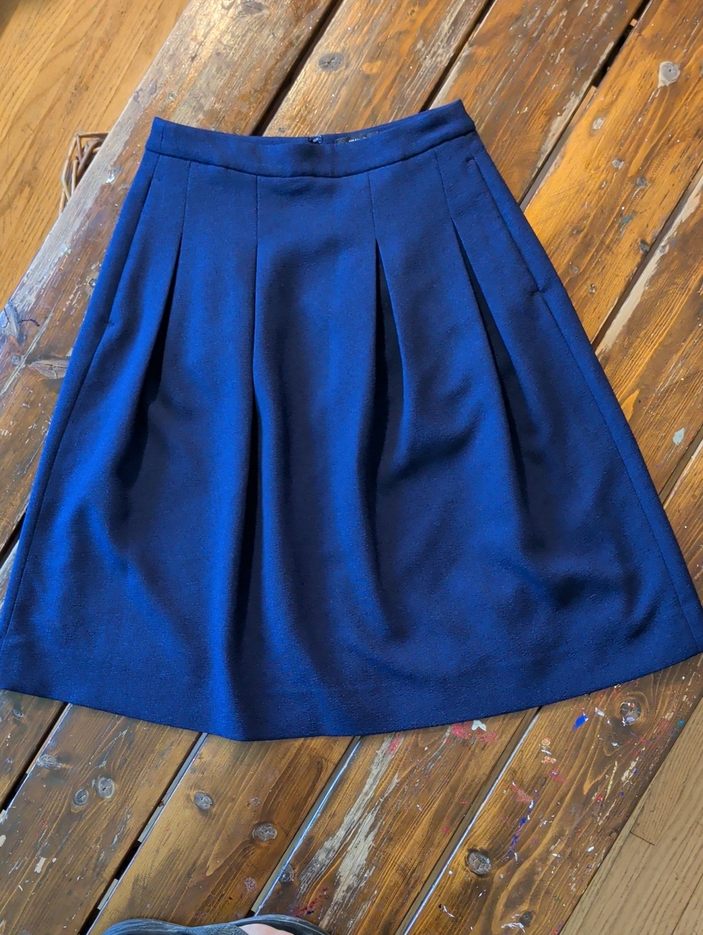 RW&CO Classic Navy Pleated A-Line Skirt - Women's